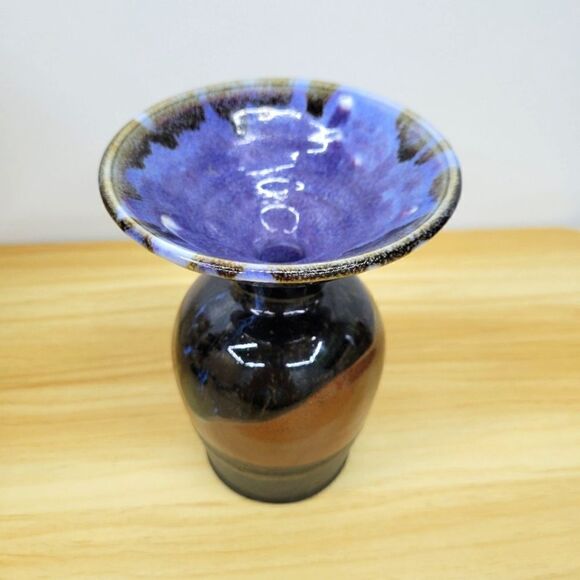 Vintage Drip Glazed Studio Pottery Vessel Vase - Picture 3 of 15